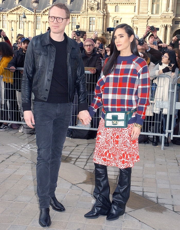 Paul Bettany and Jennifer Connelly attend the Louis Vuitton show as part of the Paris Fashion Week