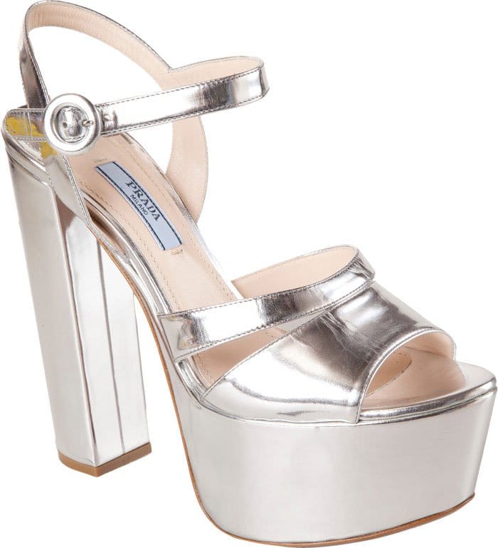 Prada Metallic Platform Sandal