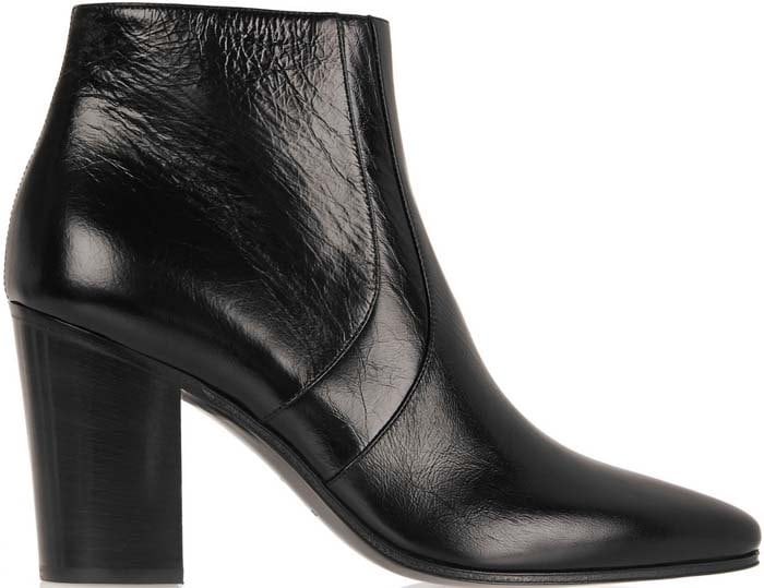 Saint Laurent Textured Leather French Ankle Boots