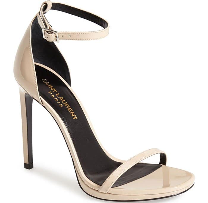 Saint-Laurent Jane Ankle Strap Sandals Nude