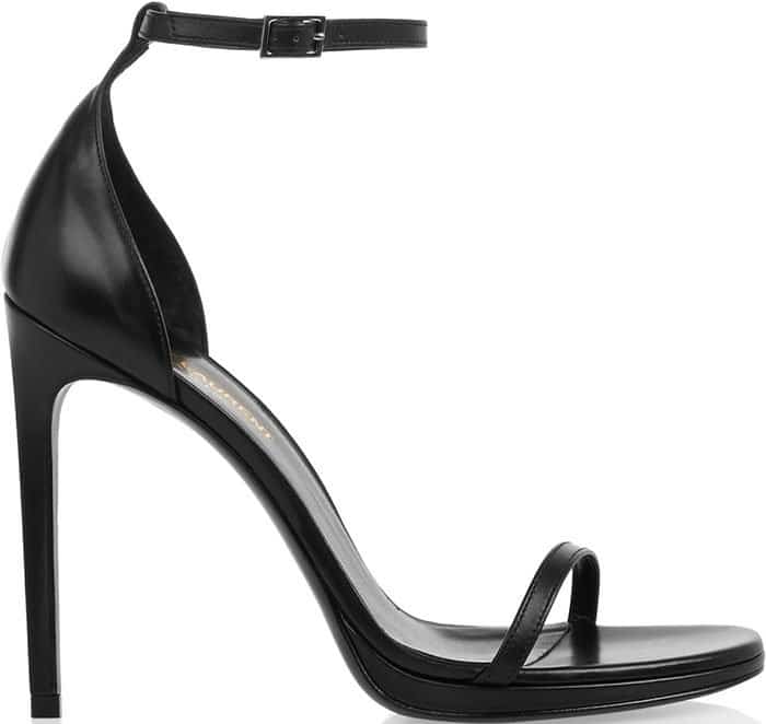 Saint-Laurent Jane Ankle Strap Sandals Black Leather