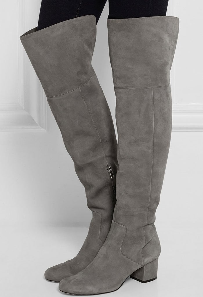 With a flattering leg-lengthening effect, over-the-knee boots are a key look for fall. Sam Edelman's Elina style is constructed from gray suede and set on an equally on-trend block heel