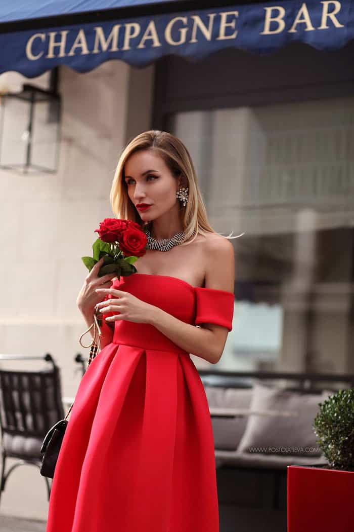 Silvia stuns in her flirty red dress
