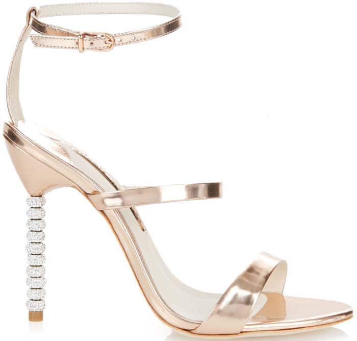 Sophia Webster Rosalind Crystal-Embellished Metallic Leather Sandals