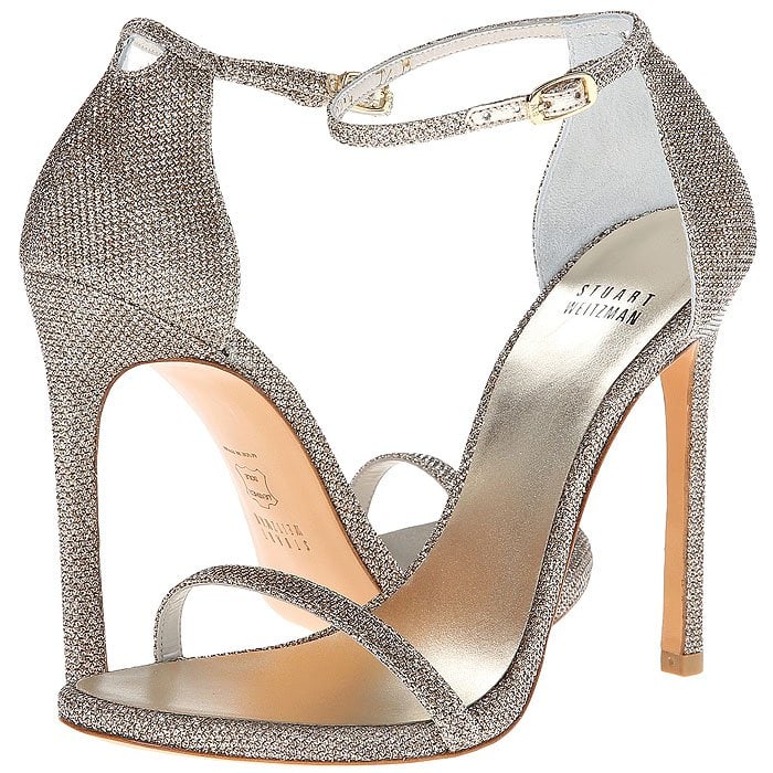 Stuart Weitzman Bridal & Evening Collection "Nudist" Sandals in Platinum Noir