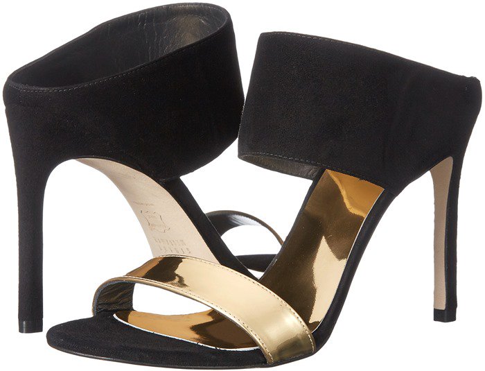 Stuart Weitzman Myslide Black Suede Sandals