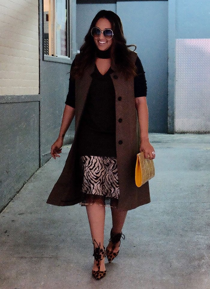 Tia Mowry wears her hair down as she leaves The Huffington Post