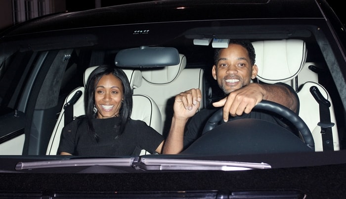 Will Smith and wife Jada Pinkett Smith leaving Wolfgang Puck’s restaurant