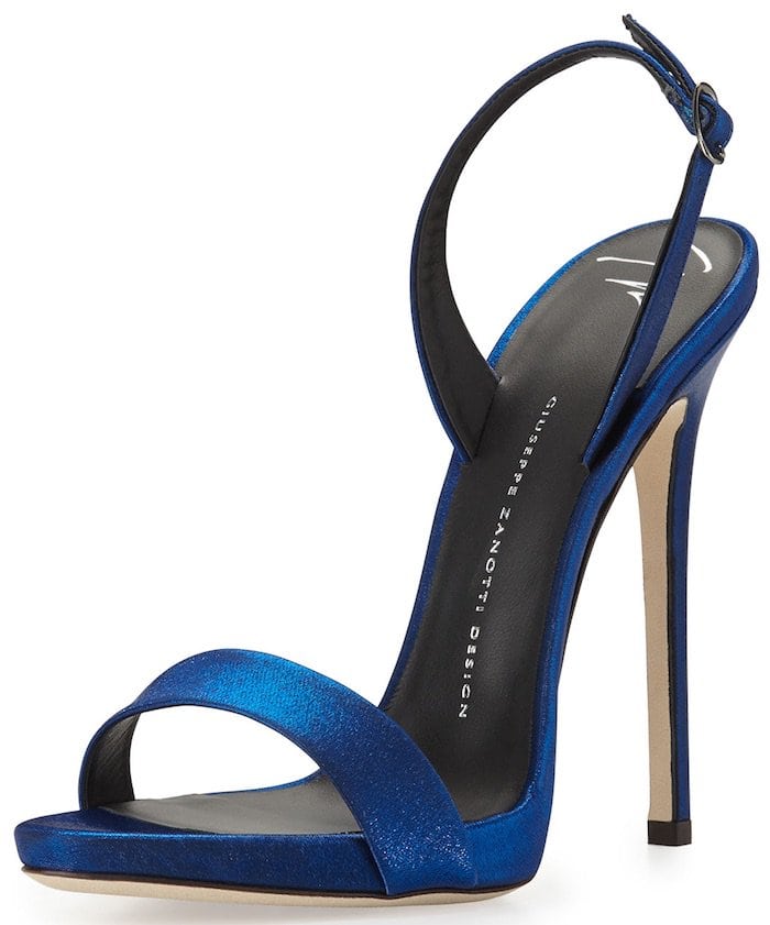 Giuseppe Zanotti Satin Slingback Sandal, Electric Blue