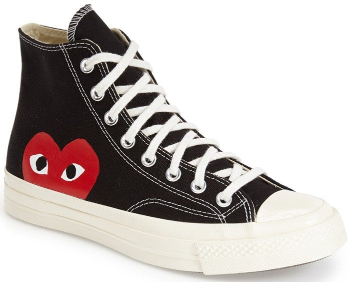 Comme des Garçons x Converse Chuck Taylor PLAY - Hidden Heart High Top Sneaker in Black Canvas