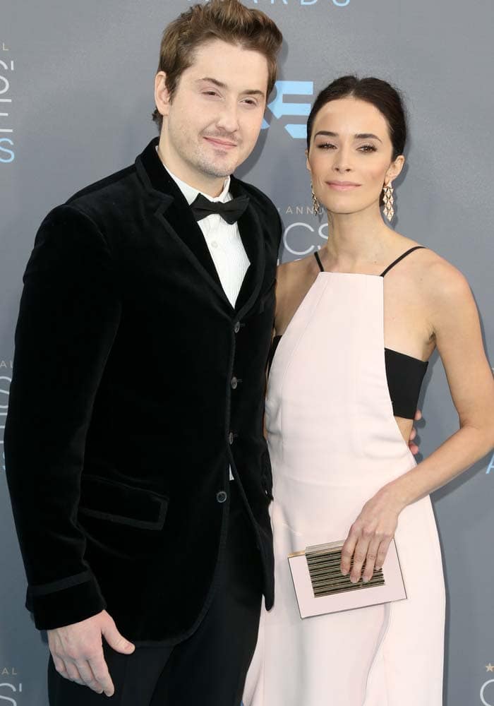 Duke Johnson and Abigail Spencer pose for photos together at the Critics' Choice Awards