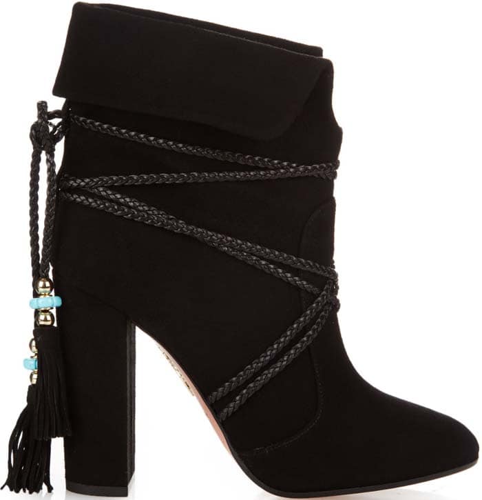 Aquazzura x Poppy Delevingne "Moonshine" Ankle Boots