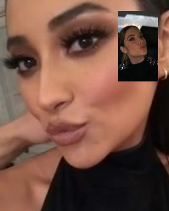 Ashley Benson enjoyed FaceTime with her best friend Shay Mitchell before attending the People's Choice Awards