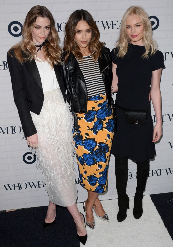 Jamie King, Jessica Alba and Kate Bosworth pose for photos at the Who What Wear and Target Launch Party held Jan. 27, 2016, in New York City