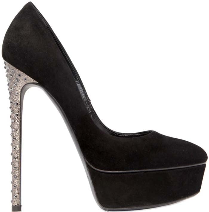 Casadei 150mm Swarovski Embellished Suede Pumps