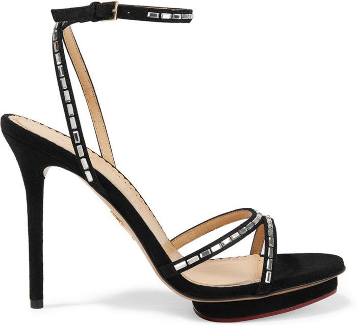 This light-catching pair has a towering 115mm heel balanced by the signature island platform