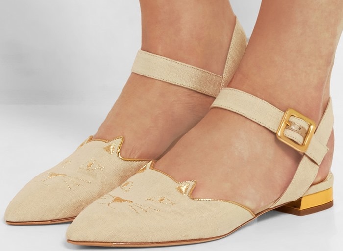 Charlotte Olympia's 'Mid-Century Dorsay' flats are the latest addition to the designer's cult 'Kitty' range