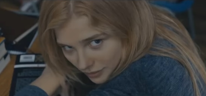 Chloë Grace Moretz in a scene from Carrie (2013), where she portrays the iconic role originally envisioned by Stephen King