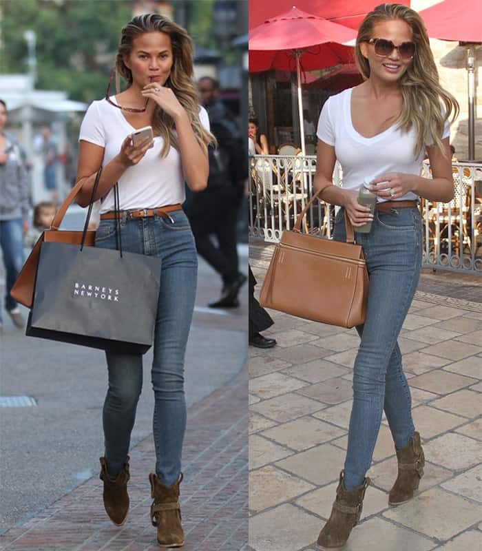 Chrissy Teigen out shopping at The Grove in California on February 4, 2015