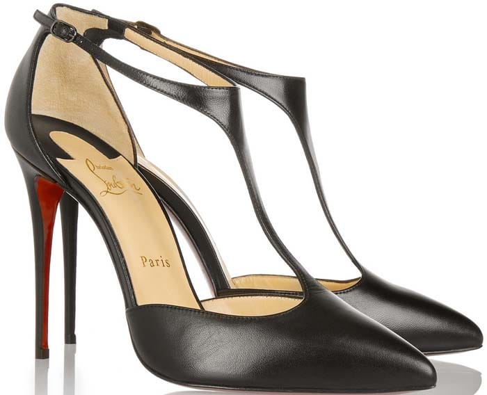 Christian Louboutin "J-String" 100 Leather T-bar Pumps