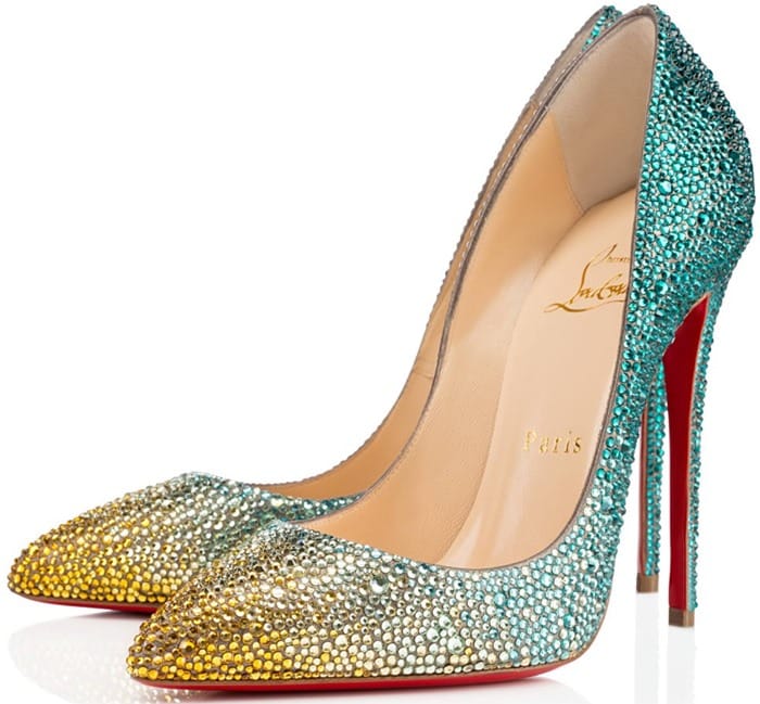 Christian Louboutin Pigalle Follies Strass Blue