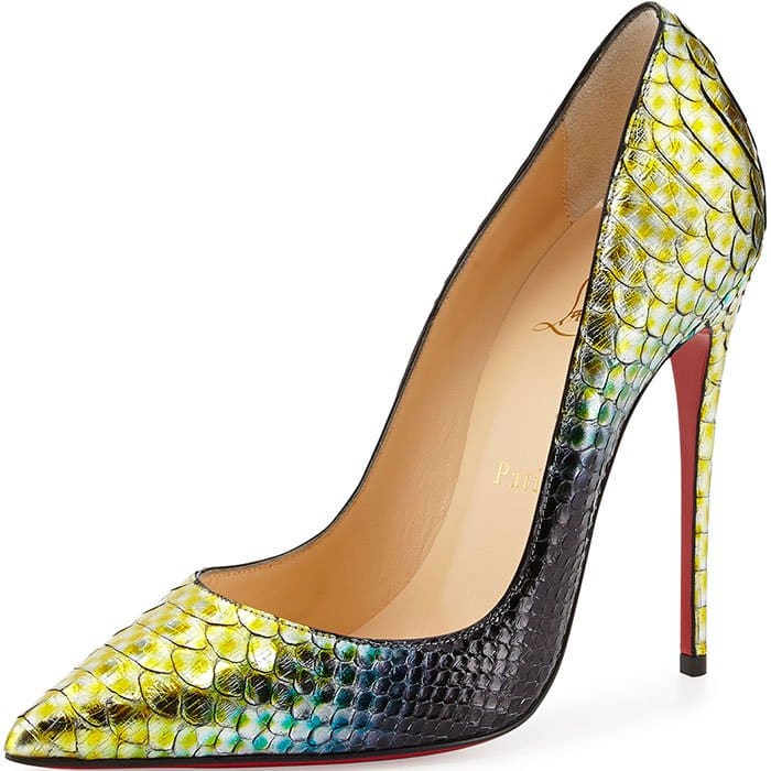 Christian Louboutin So Kate Python Pumps Mermaid