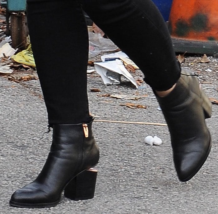 Demi Lovato's feet in cutout "Gabi" boots