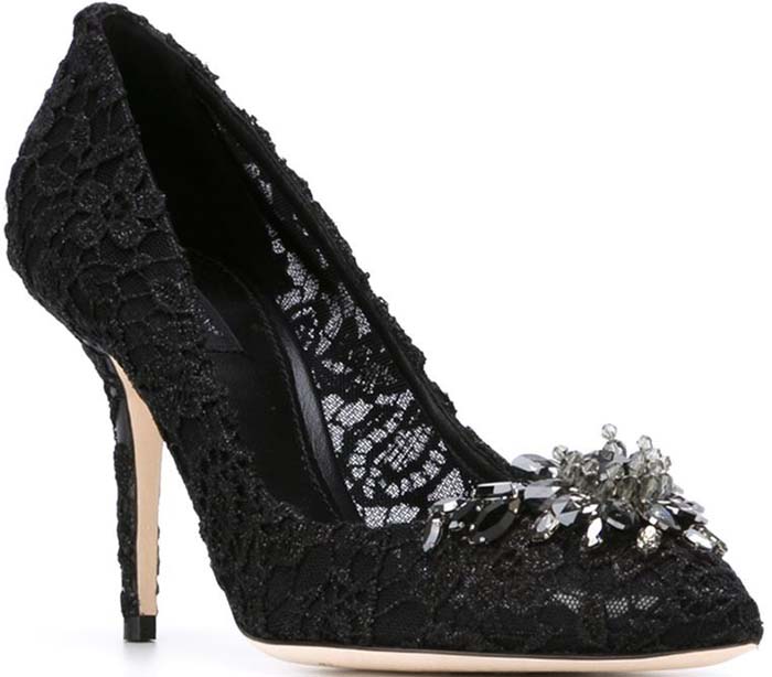 Dolce & Gabbana Embellished Lace Pumps