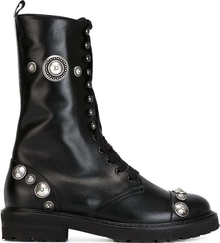 Fausto Puglisi Studded Lace-Up Boots