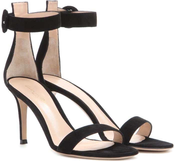 Gianvito Rossi Portofino Suede Sandals Black