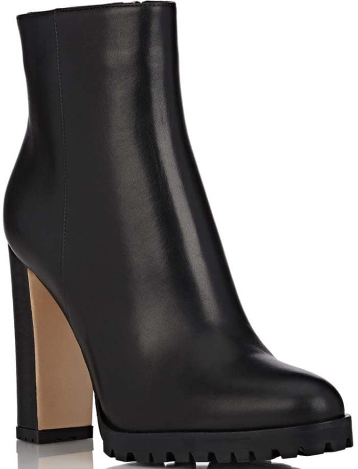 Gianvito Rossi Leather Side-Zip Ankle Boots