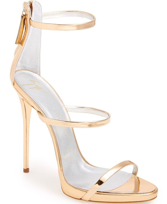 Giuseppe Zanotti Triple Strap Sandals Gold