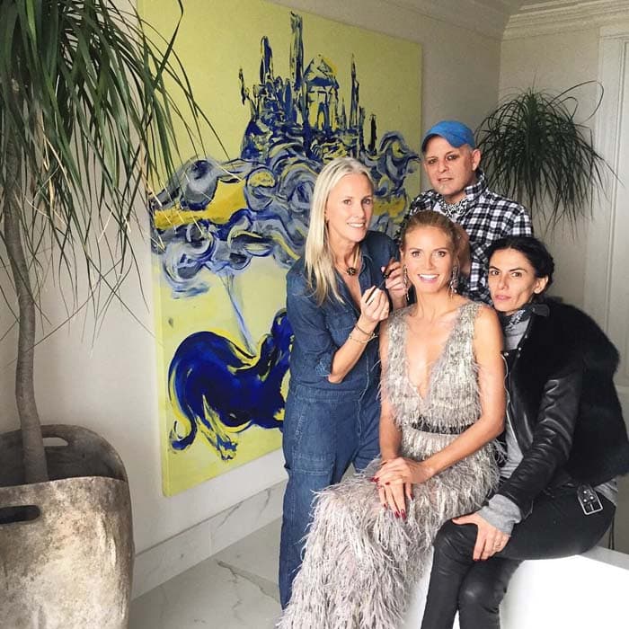 Heidi Klum thanks her glam team for the Golden Globes on her Instagram