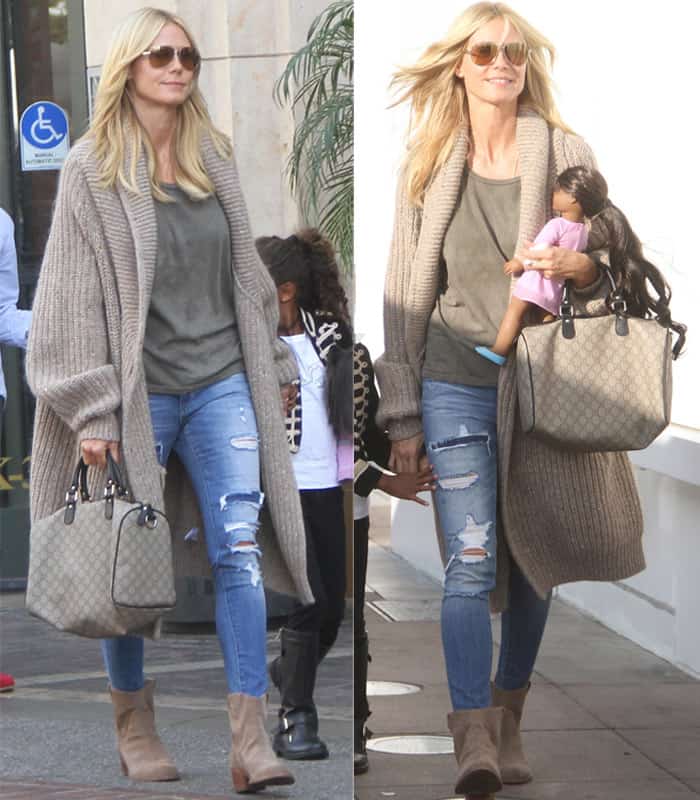 Heidi Klum wears ripped jeans at The Grove in Hollywood on October 18, 2015