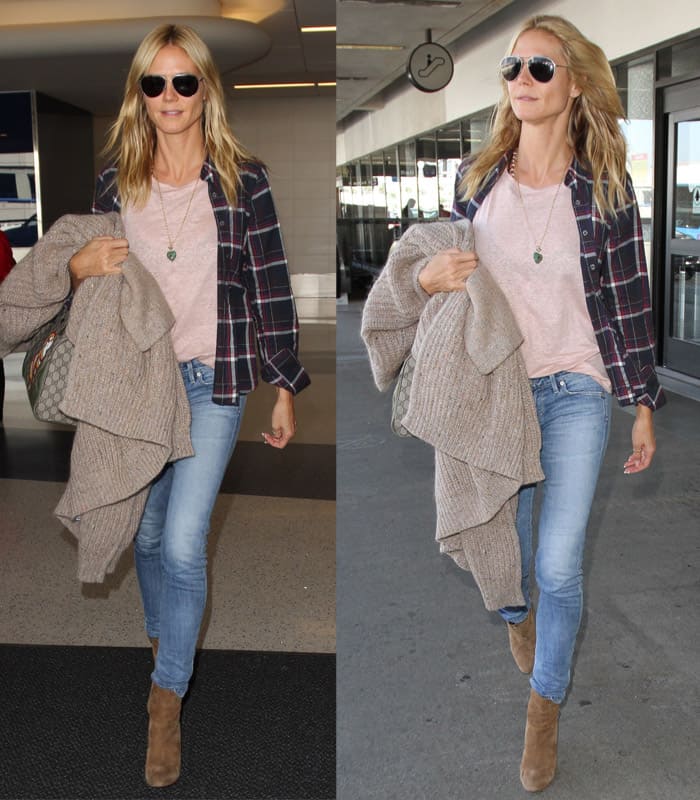 Heidi Klum arrives at Los Angeles International Airport (LAX) in California on October 22, 2015