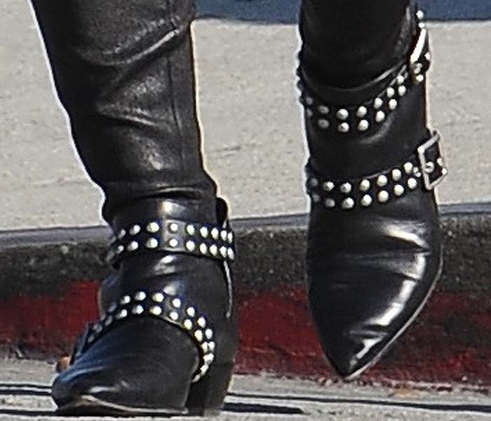 Hilary Duff wears a pair of studded Marc by Marc Jacobs boots