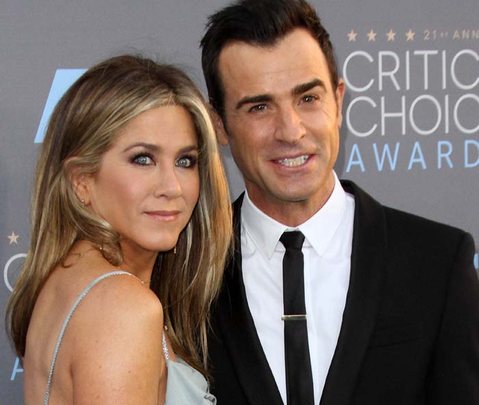 Jennifer Aniston and husband Justin Theroux at the 21st Annual Critics' Choice Awards in Santa Monica on January 17, 2016