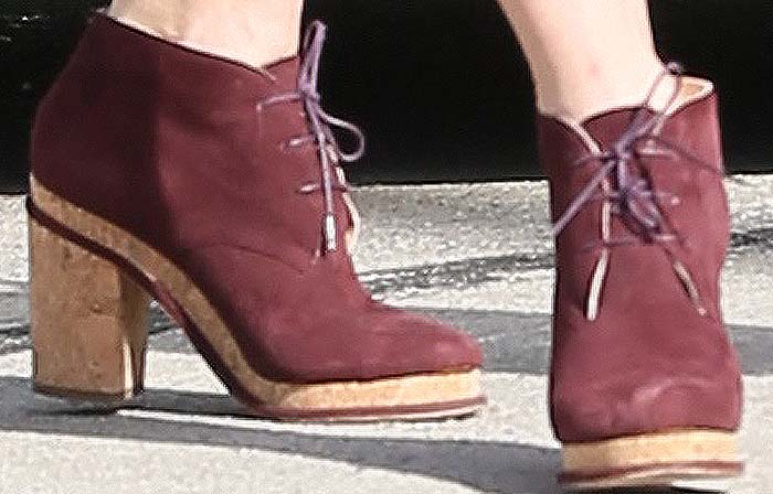 Jessica Biel's suede-and-cork lace-up boots from Chanel