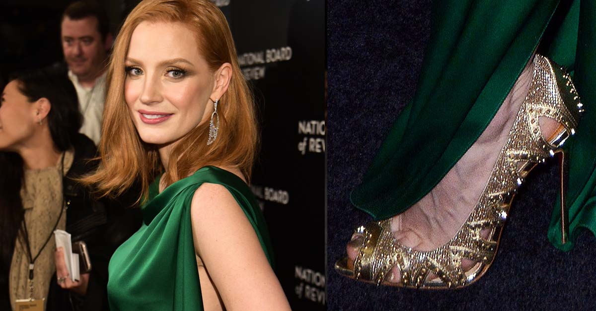 Jessica Chastain in Christian Louboutin 'Pinder City' Pumps