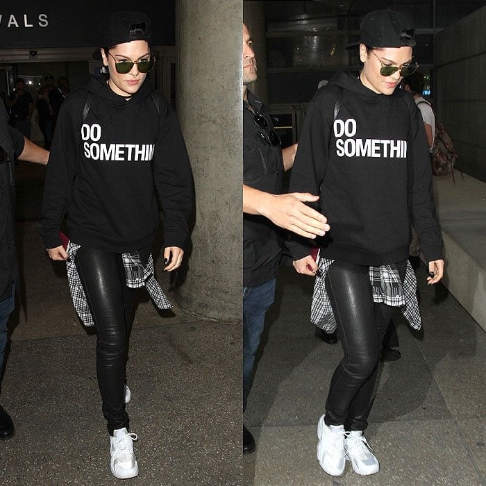 Jessie J white sneakers