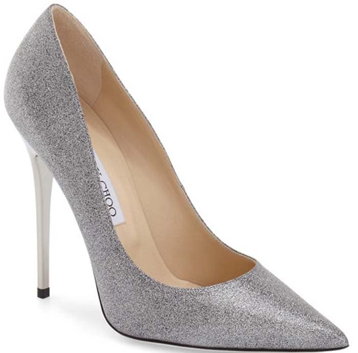 Jimmy Choo "Anouk" Glitter Pointy Toe Pump