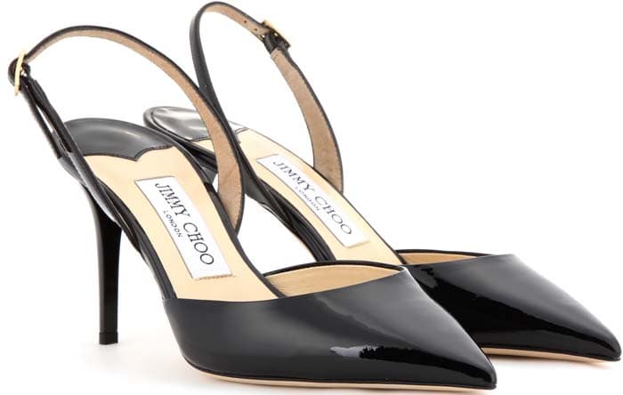 Jimmy Choo "Tilly" Patent Slingback Pump in Black