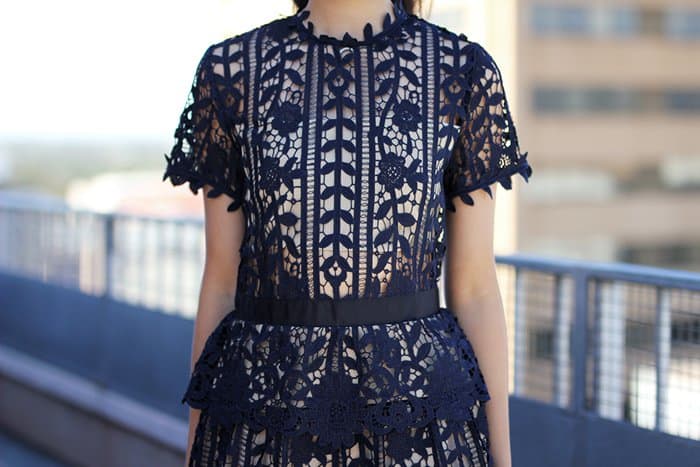 Jody's elegant fit-and-flare embroidered lace dress