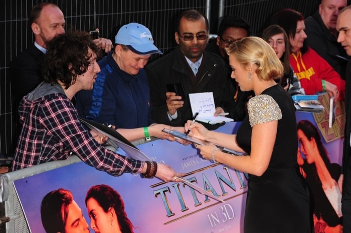 Kate Winslet meets fans at the world premiere of 'Titanic 3D'