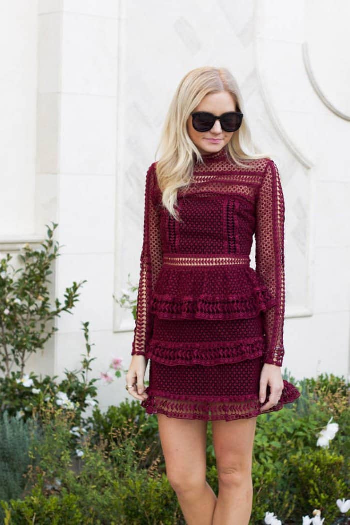 Kylee's tiered lace mini dress