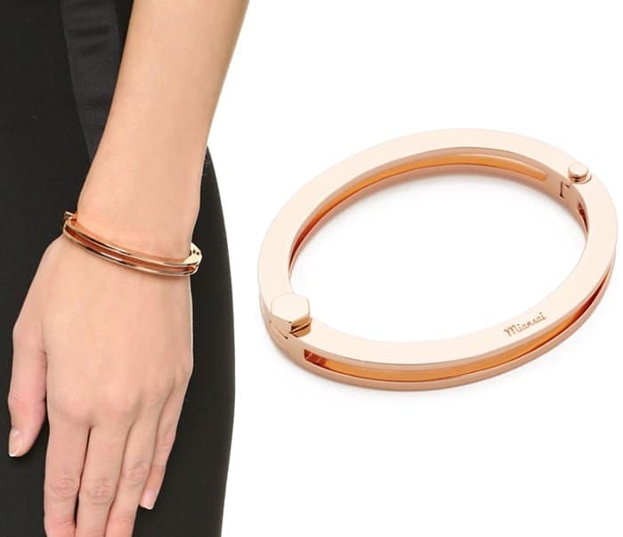 Miansai Split Layer Cuff Bracelet in Rose Gold