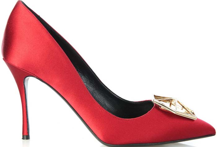 Nicholas Kirkwood Eden Crystal-Embellished Satin Pumps Red