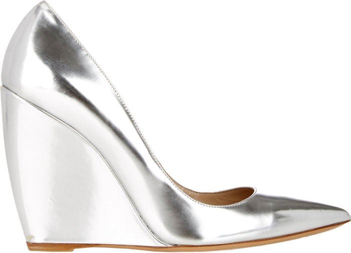 Nicholas Kirkwood "Lizy" Suede Wedge Pump in Silver