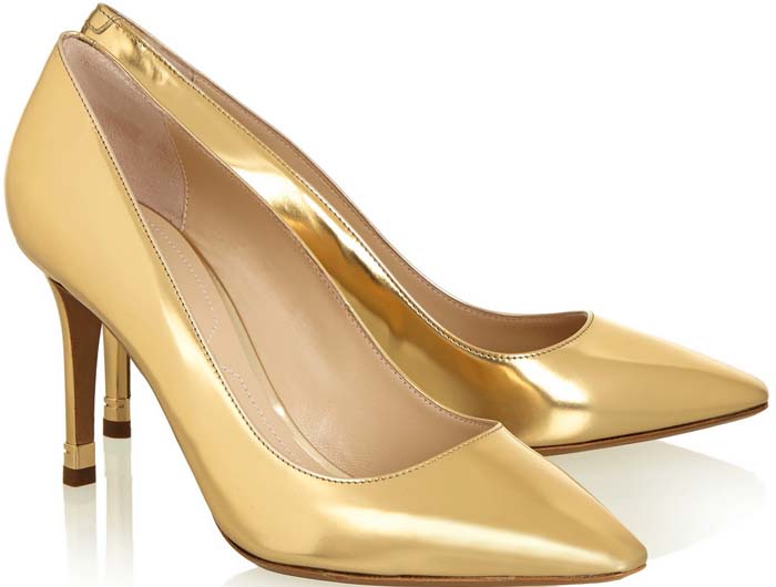 Nicholas Kirkwood Metallic Leather Pumps in Gold