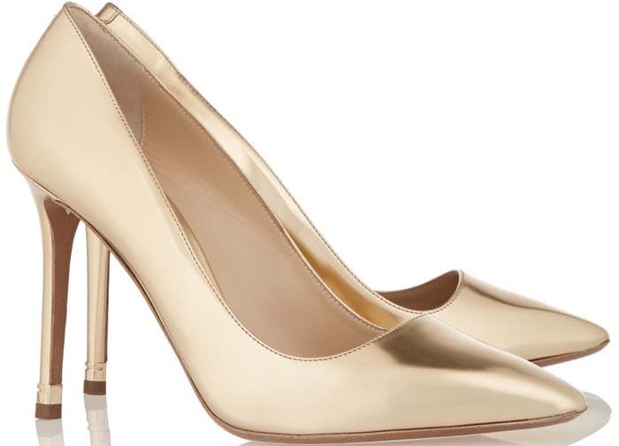 Nicholas Kirkwood Metallic Leather Pumps in Shiny Gold